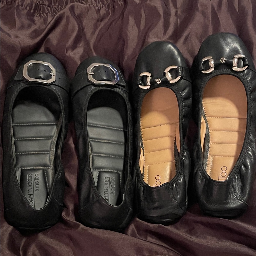 Me Too Black Leather Flats